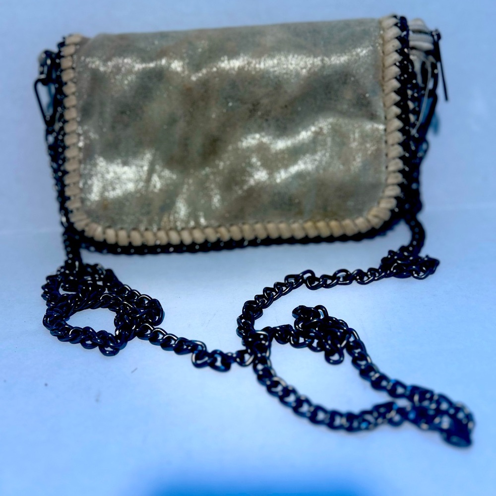 Woman’s metallic unbranded small crossbody purse